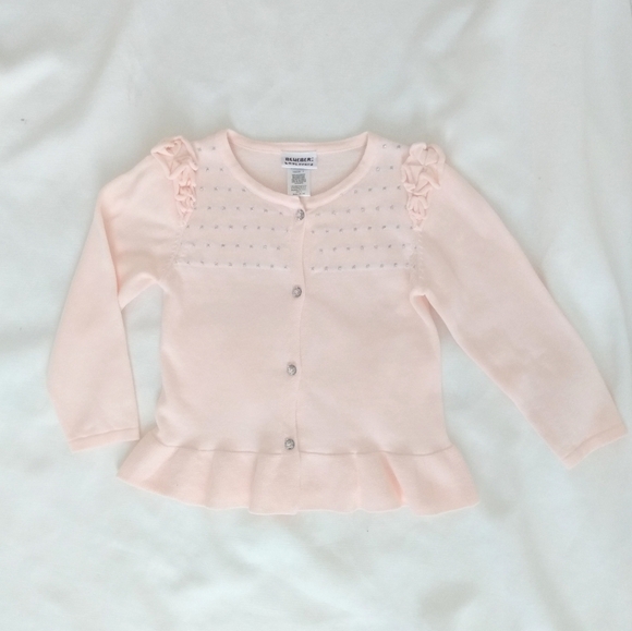 Blueberi Boulevard Light Pink Ruffled Kids Cardigan EUC 6 - Picture 1 of 3